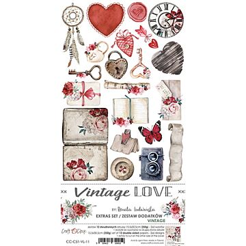 Craft O'Clock Die Cut Extras Set, Vintage Love - Vintage