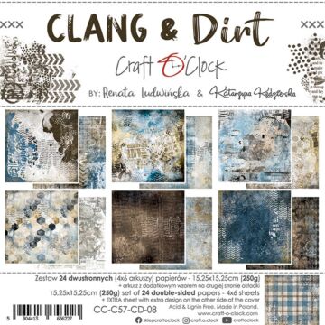 Craft O'Clock 6X6 Paper Pad, Clang & Dirt