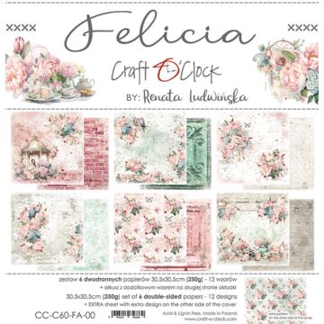 Craft O'Clock 12X12 Paper Pad, Felicia