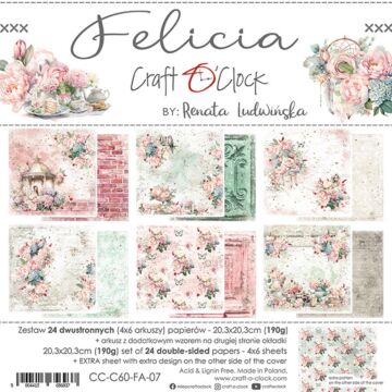 Craft O'Clock 8X8 Paper Pad, Felicia