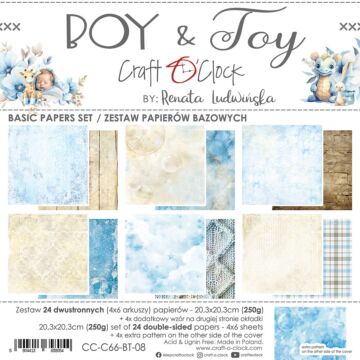 Craft O'Clock 8X8 Basics Paper Pad, Boy & Toy