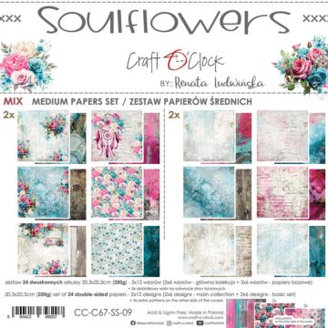 Craft O'Clock 8X8 Mix Paper Pad, Soulflowers