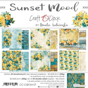 Craft O'Clock 8X8 Paper Pad, Sunset Mood