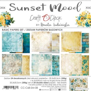 Craft O'Clock 8X8 Basics Paper Pad, Sunset Mood