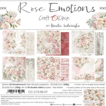 Craft O'Clock 8X8 Paper Pad, Rose Emotions