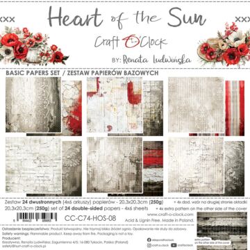 Craft O'Clock 8X8 Basics Paper Pad, Heart of the Sun