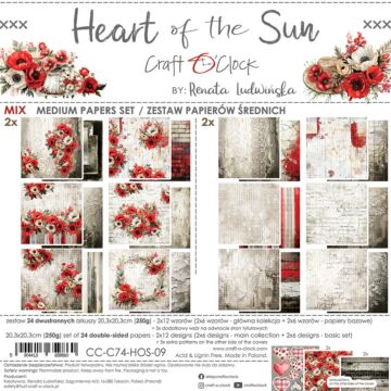 Craft O'Clock 8X8 Mix Paper Pad, Heart of the Sun