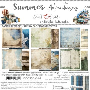 Craft O'Clock 8X8 Basics Paper Pad, Summer Adventures