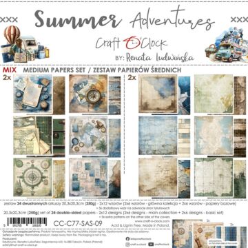 Craft O'Clock 8X8 Mix Paper Pad, Summer Adventures