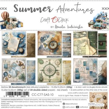 Craft O'Clock 6X6 Paper Pad, Summer Adventures