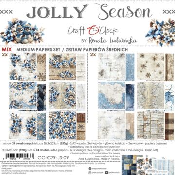 Craft O'Clock 8X8 Mix Paper Pad, Jolly Season