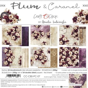 Craft O'Clock 8X8 Paper Pad, Plum & Caramel