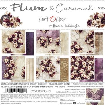 Craft O'Clock 6X6 Paper Pad, Plum & Caramel