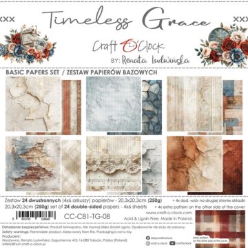 Craft O'Clock 8X8 Basics Paper Pad, Timeless Grace