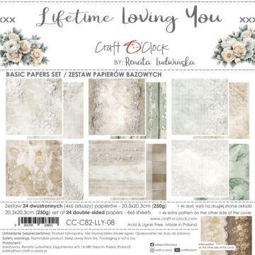 Craft O'Clock 8X8 Basics Paper Pad, Lifetime Loving You