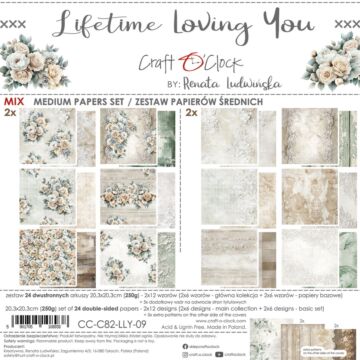 Craft O'Clock 8X8 Mix Paper Pad, Lifetime Loving You