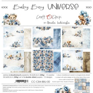 Craft O'Clock 12X12 Paper Pad, Baby Boy Universe