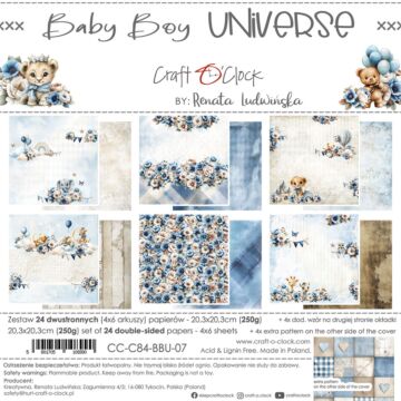 Craft O'Clock 8X8 Paper Pad, Baby Boy Universe