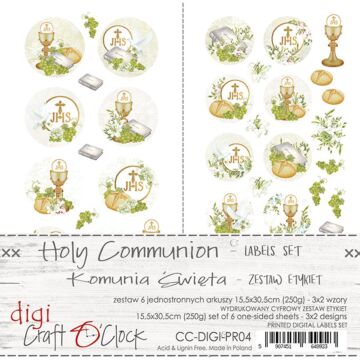 Craft O'Clock Labels Set, 04 - Holy Communion (Religious)