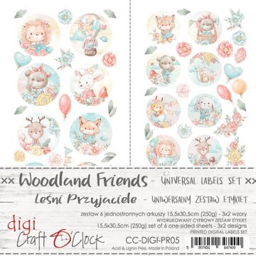 Craft O'Clock Labels Set, 05 - Woodland Friends (Universal)