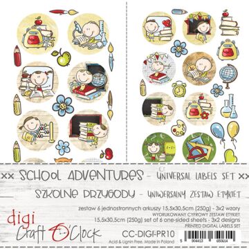 Craft O'Clock Labels Set, 10 - School Adventures (Universal)