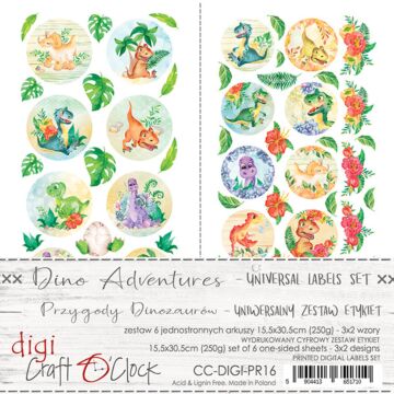 Craft O'Clock Labels Set, 16 - Dino Adventures (Universal)
