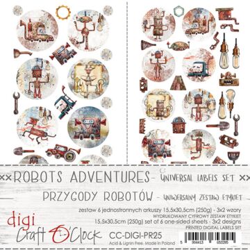 Craft O'Clock Labels Set, 25 - Robots Adventures (Universal)