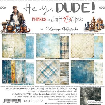 Craft O'Clock 8X8 Paper Pad, Hey Dude