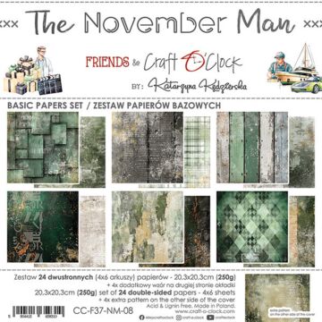 Craft O'Clock 8X8 Basics Paper Pad, The November Man