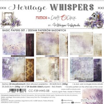 Craft O'Clock 8X8 Basics Paper Pad, Heritage Whispers