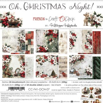 Craft O'Clock 8X8 Paper Pad, Oh Christmas Night