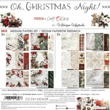 Craft O'Clock 8X8 Mix Paper Pad, Oh Christmas Night