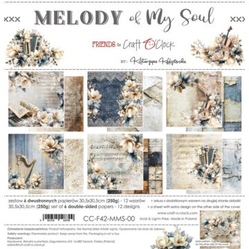 Craft O'Clock 12X12 Paper Pad, Melody of My Soul