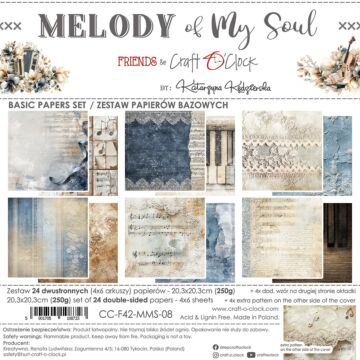 Craft O'Clock 8X8 Basics Paper Pad, Melody of My Soul