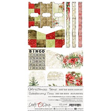 Craft O'Clock Junk Journal Extras Set, Christmas Time