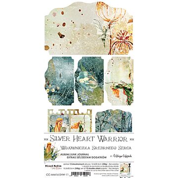 Craft O'ClocK Junk Journal Extras Set, Silver Heart Warrior