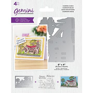 Crafter's Companion Gemini Stamp & Die Set, Charming Church