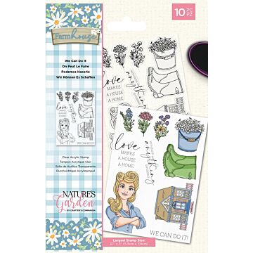 Crafter's Companion Nature's Garden Clear Stamp, Farmhouse - We Can Do It