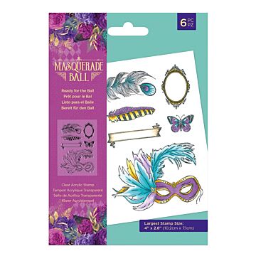 Crafter's Companion Clear Stamp, Masquerade Ball - Ready for the Ball