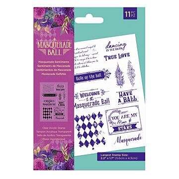 Crafter's Companion Clear Stamp, Masquerade Ball - Masquerade Sentiments
