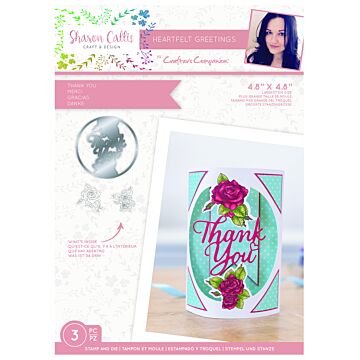 Crafter's Companion Clear Stamp & Die Set, Thank You by Sharon Callis