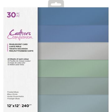Crafter's Companion 12X12 Pearlescent Card Pack, Frosted Blues