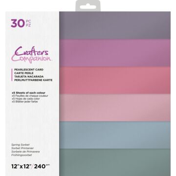 Crafter's Companion 12X12 Pearlescent Card Pack, Spring Sorbet