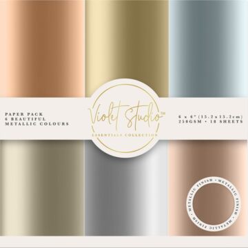 Crafter's Companion Violet Studio 6X6 Paper Pack, Metallics