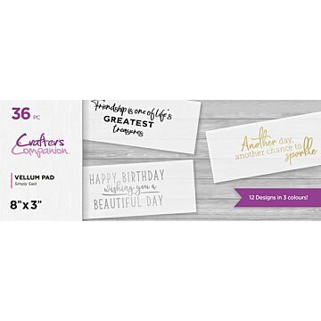 Crafter's Companion 8X3 Vellum Pad, Simply Said