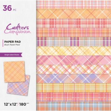 Crafter's Companion 12X12 Paper Pad, Blush Pastel Plaid
