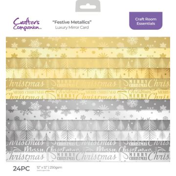 Crafter's Companion 12X12 Luxury Mirror Card Pad, Festive Metallics