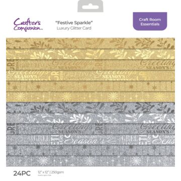 Crafter's Companion 12X12 Luxury Glitter Card Pad, Festive Sparkle