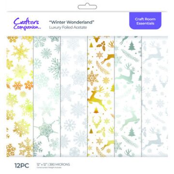 Crafter's Companion 12X12 Luxury Foiled Acetate Pack, Winter Wonderland
