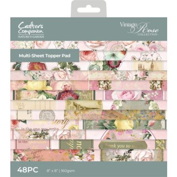 Crafter's Companion Nature's Garden 8X8 Topper Pad, Vintage Rose